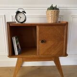 Vintage bedside table, 60s Scandinavian style compass feet