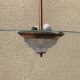 Copper and glass hanging lamp with his Ezan glass disc