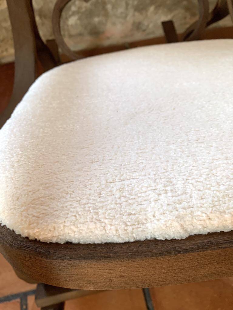 White terry fabric rocking chair