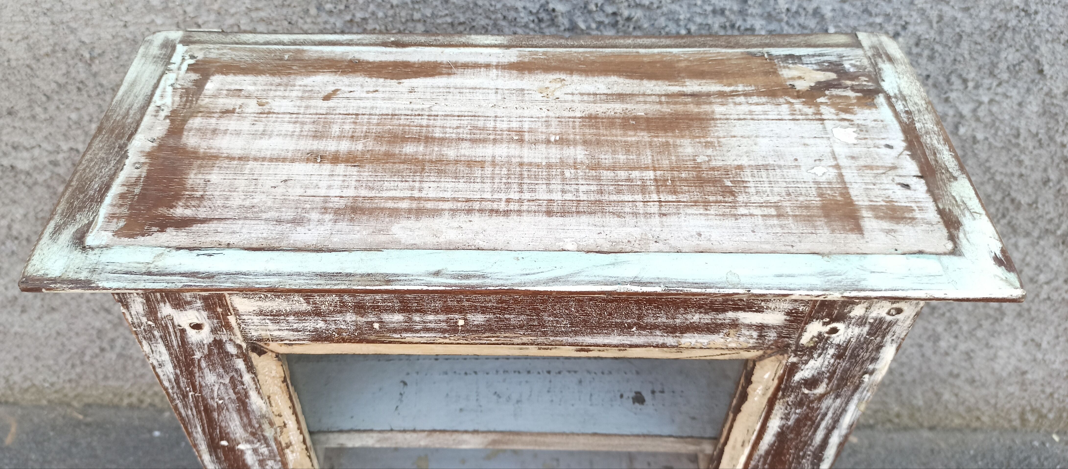 Old small wooden wardrobe with glass door