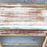 Old small wooden wardrobe with glass door