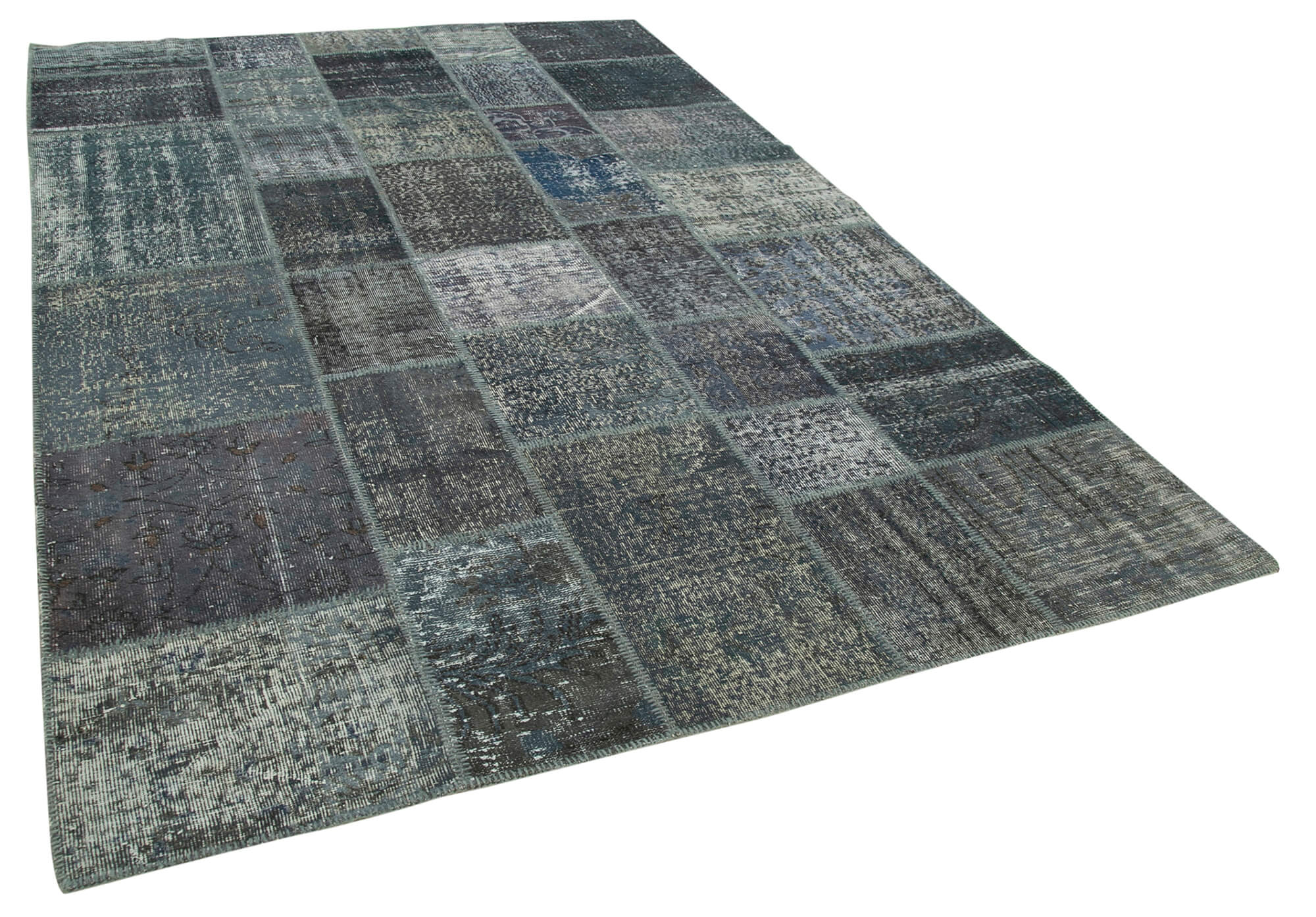 Tapis oriental vintage 205 cm x 303 cm gris patchwork tapis