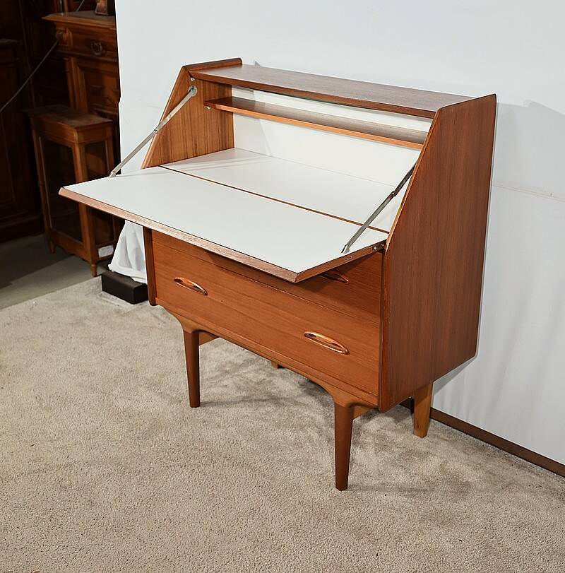 Secretary in Teak, stamped LB Kofod-Larsen, Denmark – 1960