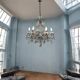 Bronze Pink Crystal Chandelier 1950’s
