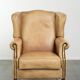 Cow leather wingback armchair with a beautiful timeless English look