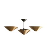 1950s Mid Century Brass Simms 3-Light Sputnik Chandelier – Curved Arm Linea