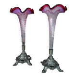 2 vases cornet Art Nouveau