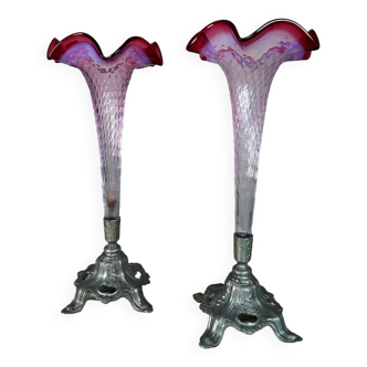 Art Nouveau cone vases (X2)