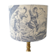 Abat-jour toile de Jouy bleu