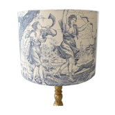 Abat-jour toile de Jouy bleu