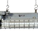 Grey Industrial Hanging Tube Light from Elektrosvit, 1970s