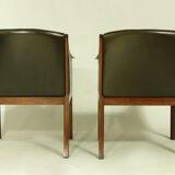 Pair of Leather Lounge Chairs by Ole Wanscher, 1950s