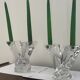 pair of crystal candlesticks signed Schneider 1970