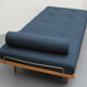 1960s daybed in beechwood, darkblue polstery