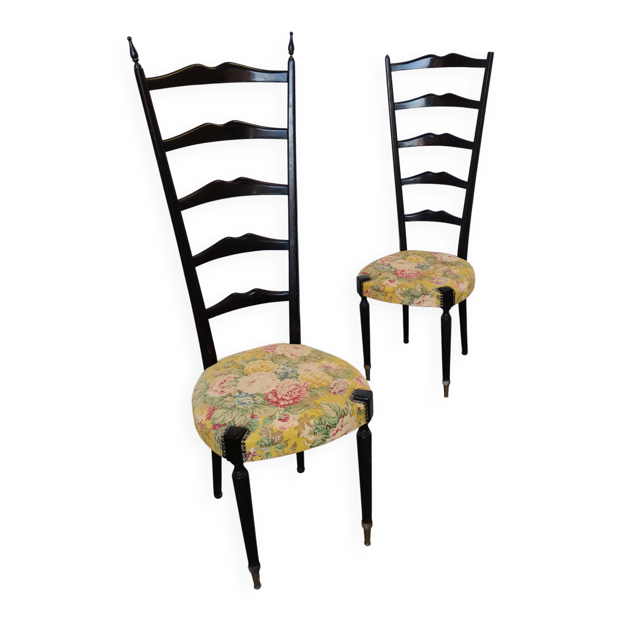 Vintage Paolo Buffa Chiavari Chairs: Mid-Century Modern Ladder Back Dining