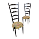 Vintage Paolo Buffa Chiavari Chairs: Mid-Century Modern Ladder Back Dining