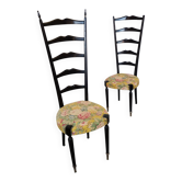 Vintage Paolo Buffa Chiavari Chairs: Mid-Century Modern Ladder Back Dining