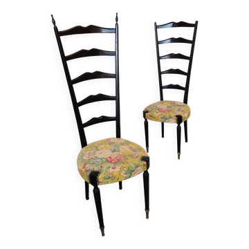 Vintage Paolo Buffa Chiavari Chairs: Mid-Century Modern Ladder Back Dining