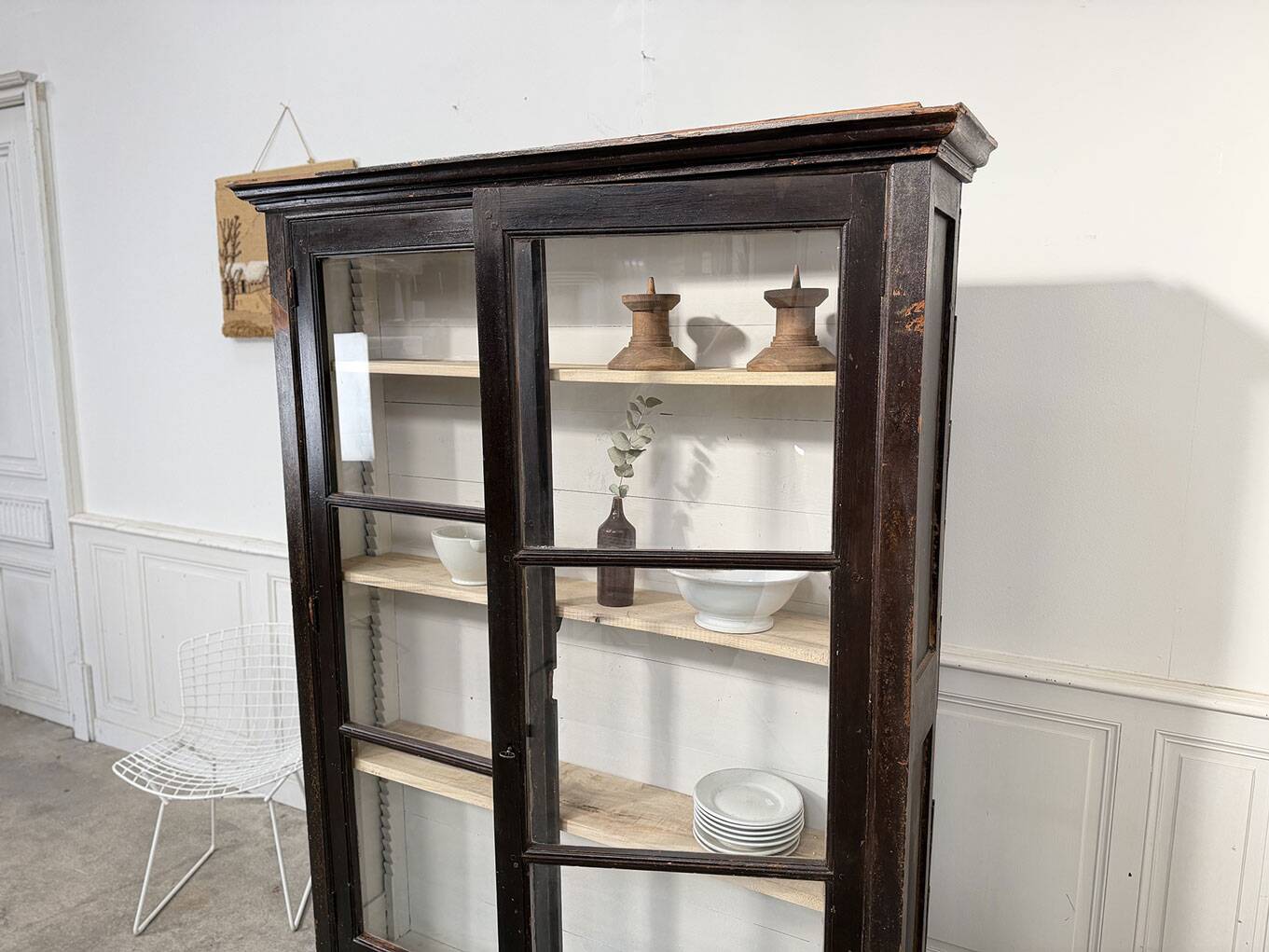 19th-century pine library