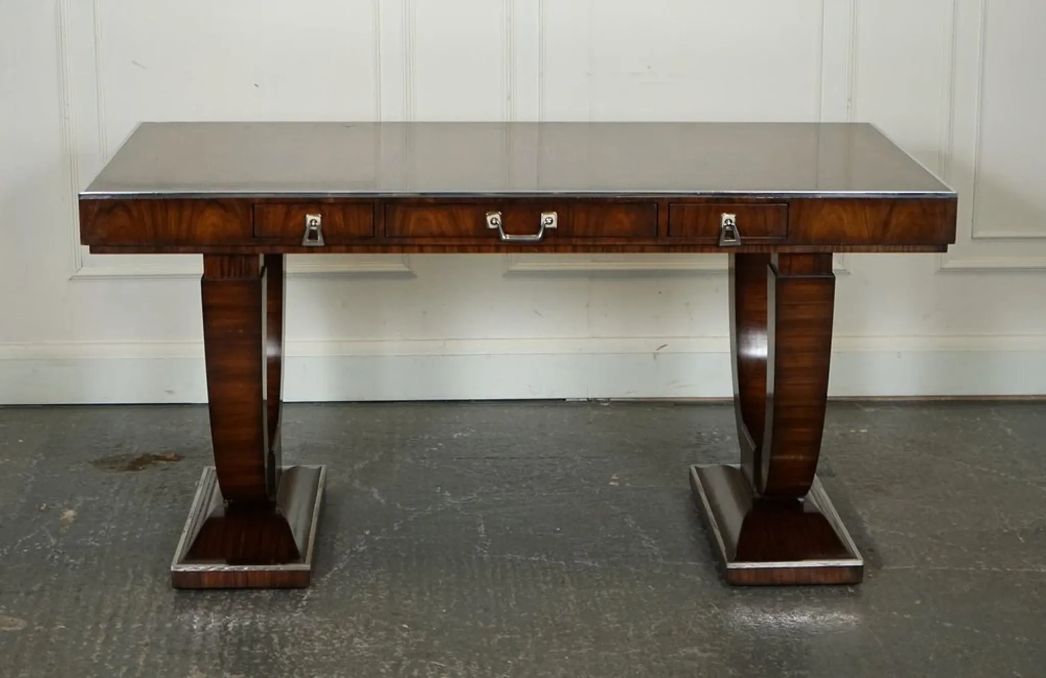 Double-Faced Drawer Desk Art Deco by Theodore Alexander