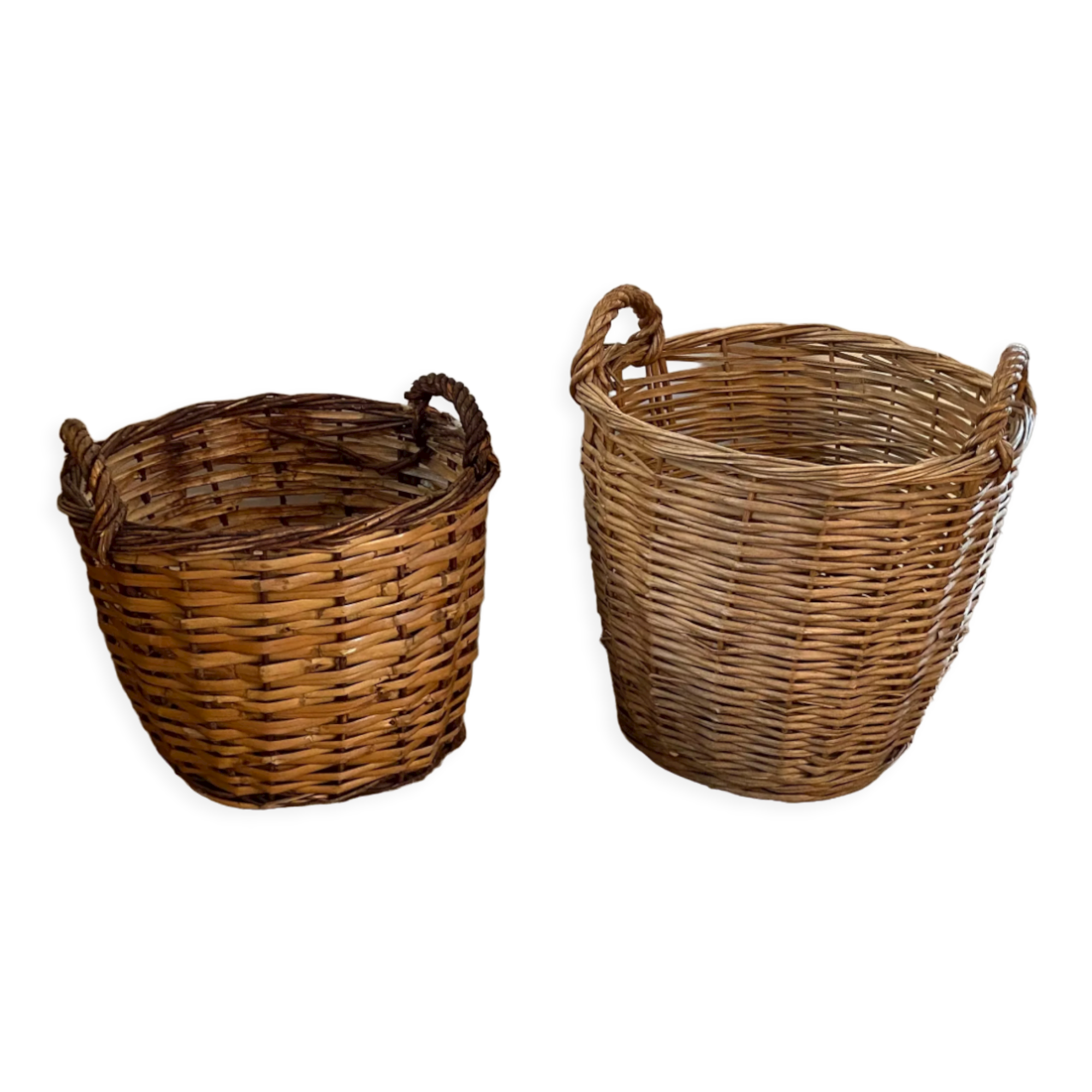 Pop-up Christmas 2022 - Vintage round basket / old basket in Dame-Jeanne