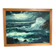 Tableau marine la mer agitée huile sur toile signée