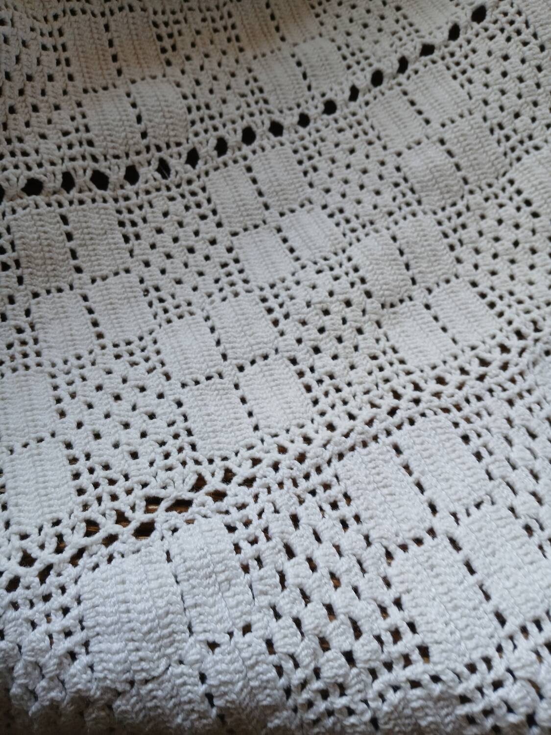 Antique crochet bedspread/plaid