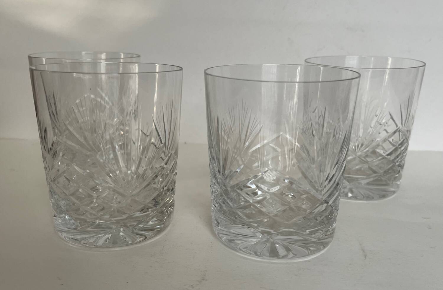 4 cut crystal whisky glasses