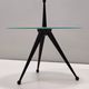 Tripod Beech and Glass Side Table in the Style of Cesare Lacca, Italy, 1980