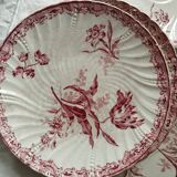 Set of 6 Fontanges Sarreguemines dessert plates