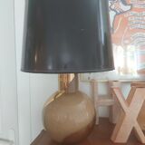 Lampe en verre doré années 80