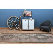 Vintage Turkish Handmade Wool Oushak Runner Rug 121x352