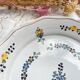 Ancienne Assiette Faïence Française XVIIIème NEVERS Petites fleurs bleues