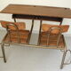 Bureau d'écolier pupitre double Matco Paris déco rétro vintage