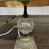Lampe ancienne Laiton et Verre H 31 cm