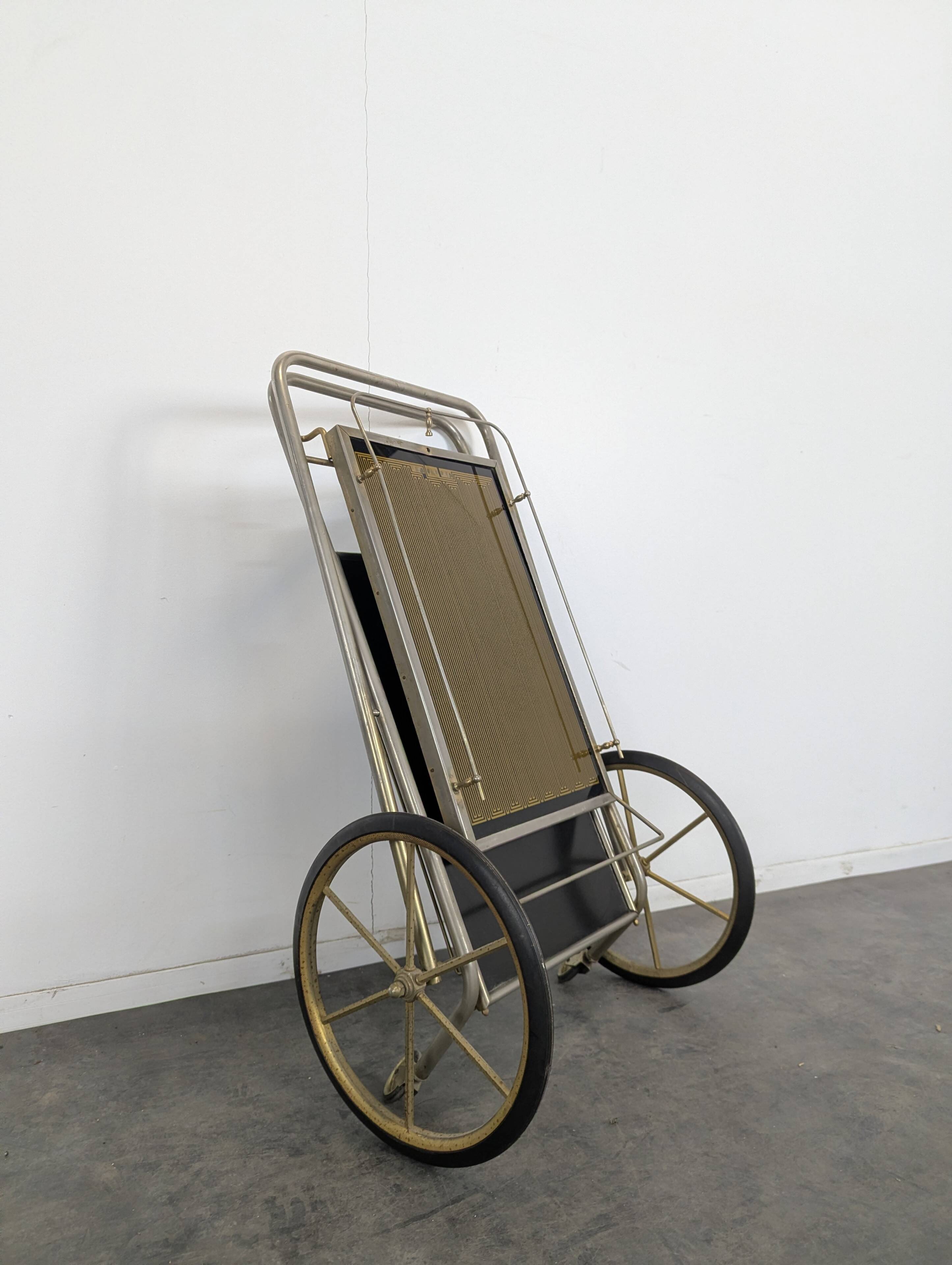 1970s Brass Rolling Trolley