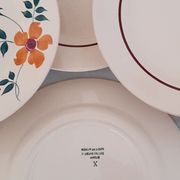 Flat earthenware plates Moulin des Loups Saint Amand Model Amélie Vintage