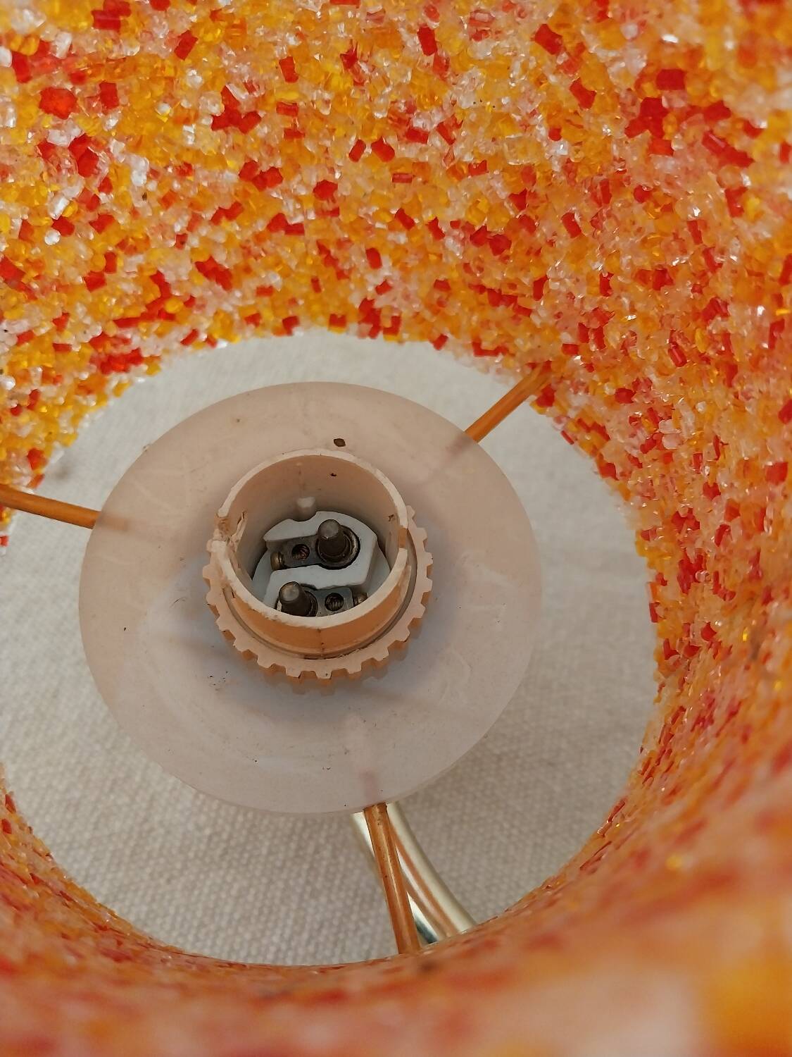 Orange perspex wall light