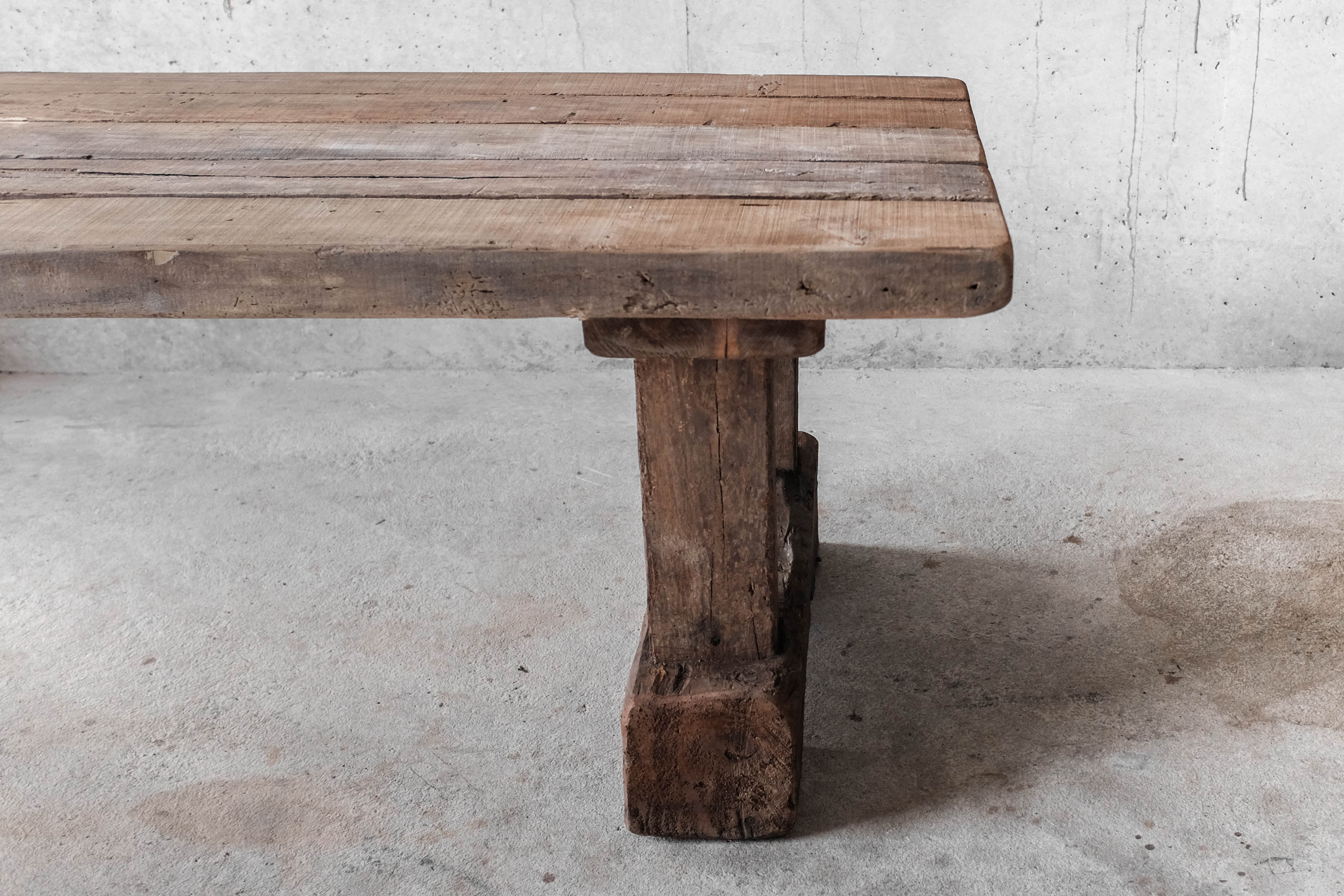 Primitive dining table, solid wood