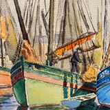 Old painting, Marine, signed and dated 1933