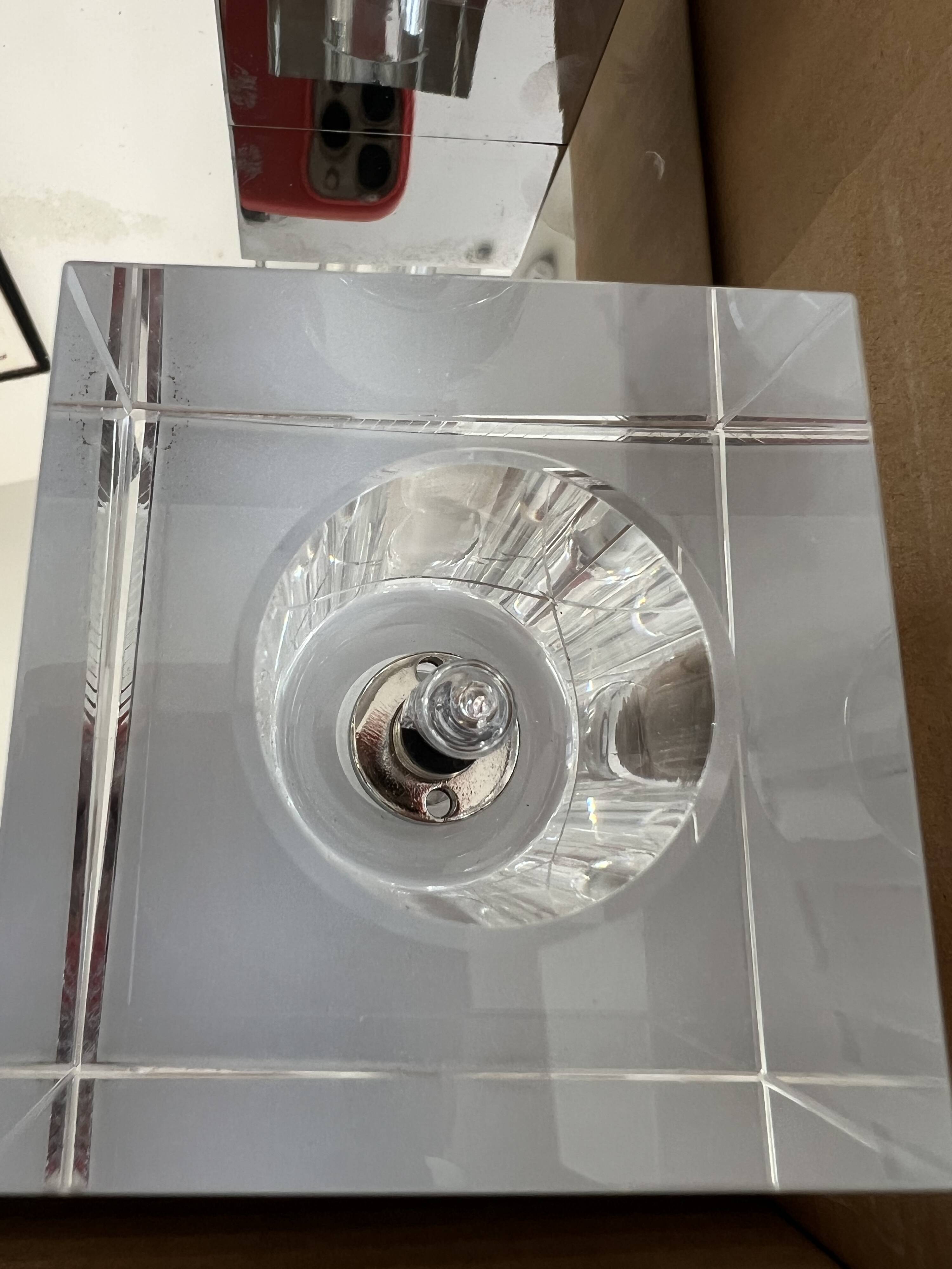 Vintage luminaire – 9 cubes Lucite & Chrome – 1970s – Market Set S