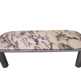 Vintage rectangular coffee table italy 1970 in marble and chrome