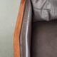 Art Deco design armchair with dark brown cowhide upholstery