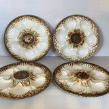 Four old Longchamps oyster plates