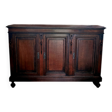 antique sideboard with 3 doors from the late 19th century in oak - very good condition