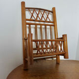 Wall mail rack in bamboo 60s 70s