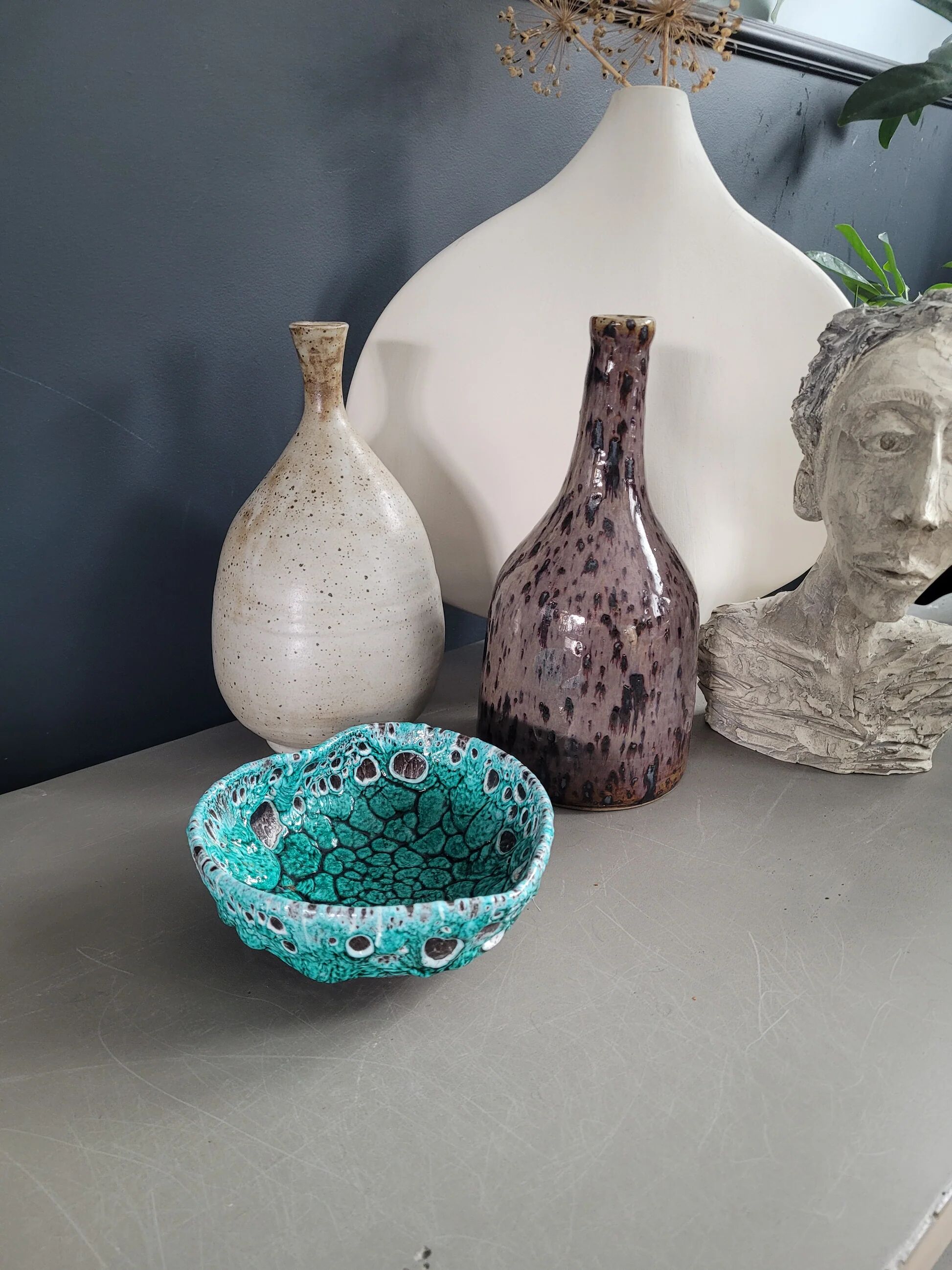 Turquoise fat lava bowl - Ref 1000