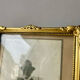 Antique  Frame gilded wood measurements 22 cm x 17  cm Convex Glass