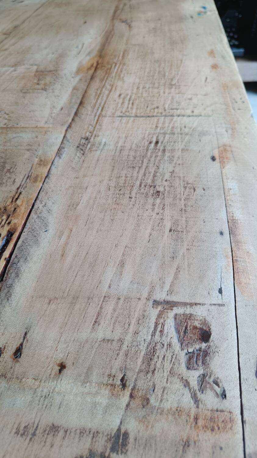 Raw wood coffee table in a country style