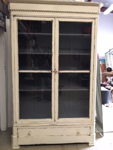 Old mahogany patinated bookcase